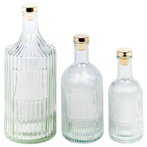 Ribbed glass water - x,
