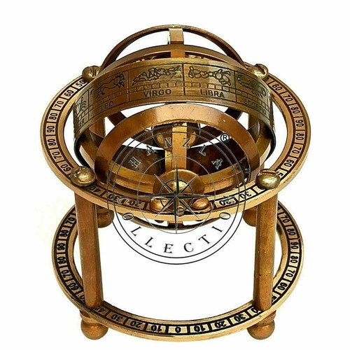 Antique brass armillary - antique,