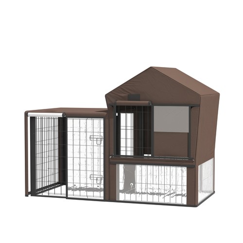 Pawhut rabbit hutch cover - rabbit,