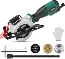 STANEW MINI CIRCULAR SAW WITH LASER CORDED 240V 3500RPM