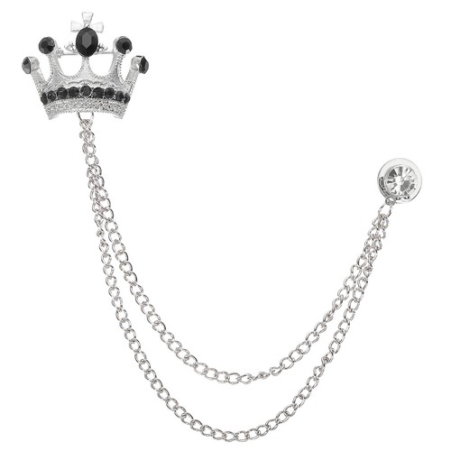 Crown hanging chain brooch - chain,