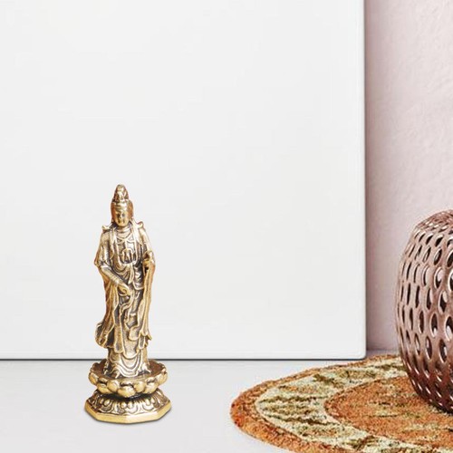 4x4 6cm brass guanyin - 4x4.6cm,
