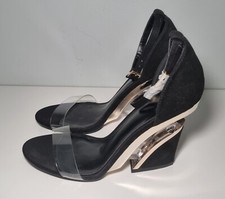 Women's Wedge Comfy Open Toe Buckle Transparent Strap Casual Sandals UK 8