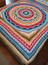 Handmade Crochet Mandala Blanket/Throw/Afghan
