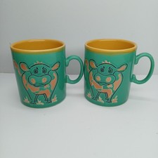 Vintafe Just Mugs Made In England Cute Cows X 2 