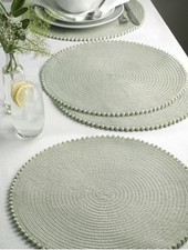 Pom Pom Placemats Sage Green