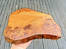 VINTAGE BURR WOOD CHOPPING CHEESE CHARCUTERIE BOARD THUYA WALNUT LIVE EDGE