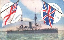 Early  Royal Navy HMS ILLUSTRIOUS  Britain's Glory  Patriotic Postcard