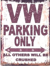 VW PARKING SIGN RETRO VINTAGE