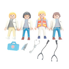 Playmobil Hospital: 4x Doctors For Medical Clinic Medics