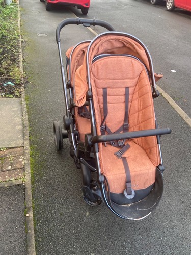 Icandy peach twin pram - peach,