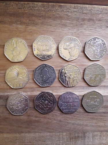 50p coin coins - lot, peter