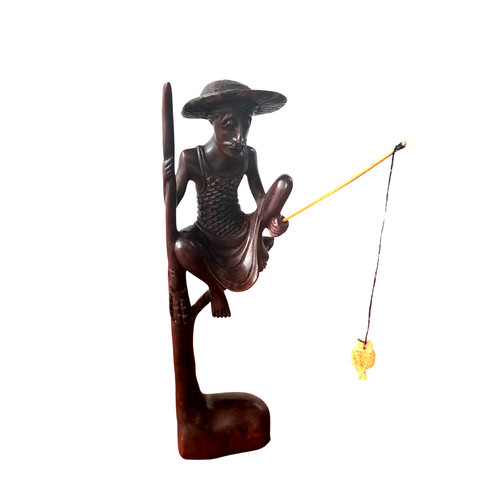 Wooden handcrafted fisherman - wooden,