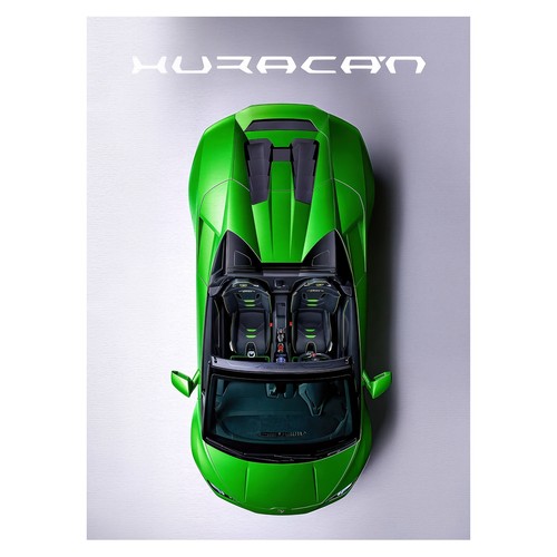 Green sports car aerial poster - sports,