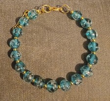 Blue And Gold Glass Beaded