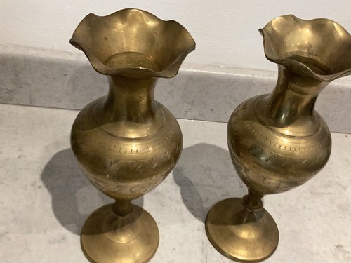 Vintage indian brass vases - indian,