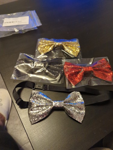 Pack glittery bow ties - of, 4