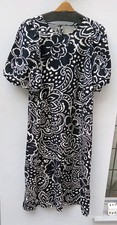 Matalan Black And White Floral Short Puff Sleeve Dress Size 18 Never Worn