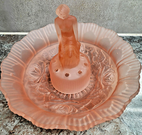 Sowerby art deco frosted pink - deco,