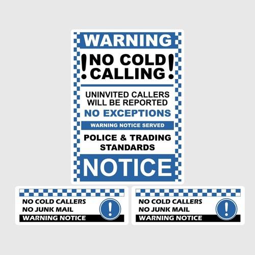 Warning notice cold calling - cold,