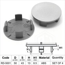 Wheel center caps centre universal plain alloy rim plastic 4x hub cap 50-43 mm