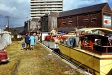 PHOTO  1972 BISHOP STREET CANAL BASIN CABIN CRUISERS AT A CANAL RALLY IN THE BAS