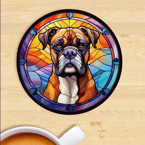 Pet dog coaster stained - pet,