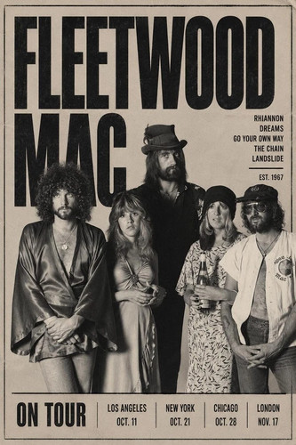 Fleetwood mac poster vintage - mac, poster,