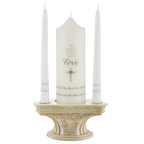 Off white unity candle holder - white,