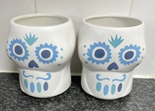 Rare Pair of Don Julio Tequila Day Of The Dead Ceramic Mugs By Claudio Limon