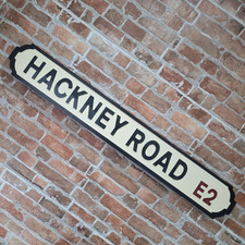 Hackney road sign wooden - hackney,