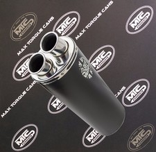 Kawasaki ZX9R Black oval twin outlet Motorbike Exhaust Can