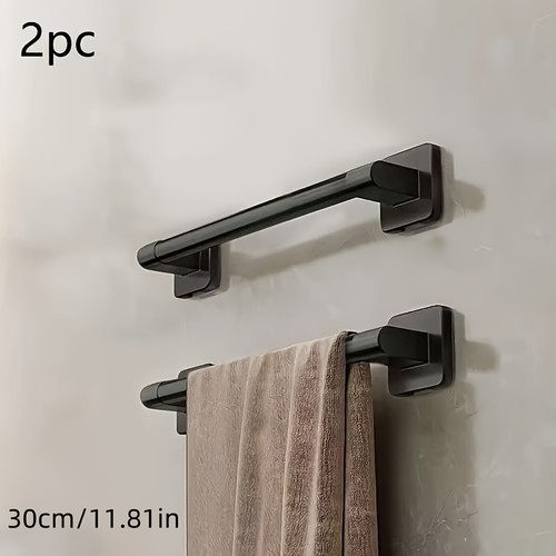 2pcs black bathroom towel - black,