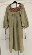 Vintage 70's Noyadd Rhulens Smock, Light Green Needlecord, Cotton, Made in Wales