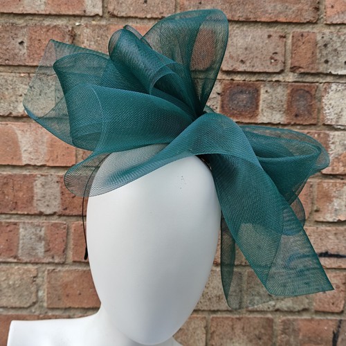 Dark green handmade fascinator - green,