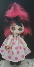 HAND MADE "18 RAG DOLL, GLASS