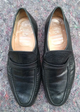 gents grenson bench made royal windsor loafer size 7.5 uk slip on black