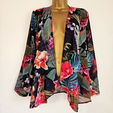 NEW Ex WALLIS 10-22 Chiffon Floaty Cover Up Kimono Blazer Pink Green Red Black