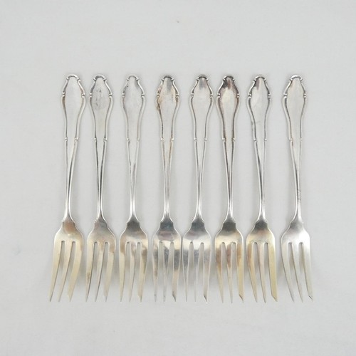 Solid silver fish forks - set, of