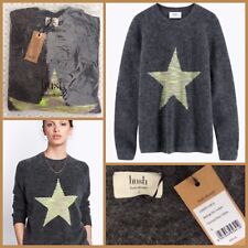 New HUSH Star Melange Jumper S 10 12 £99 Fluffy Mohair Wool Alpaca Xmas Neon Pop