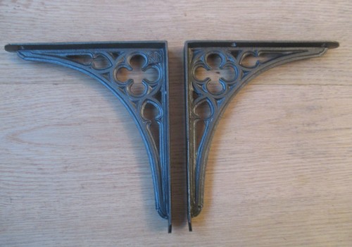 Pair cast iron shelf - pair,
