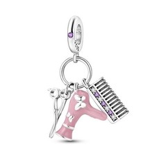 Hairdresser Dangle Charm Pink