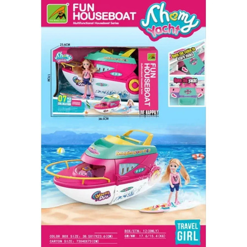 Barbie pink speed boat - back, to