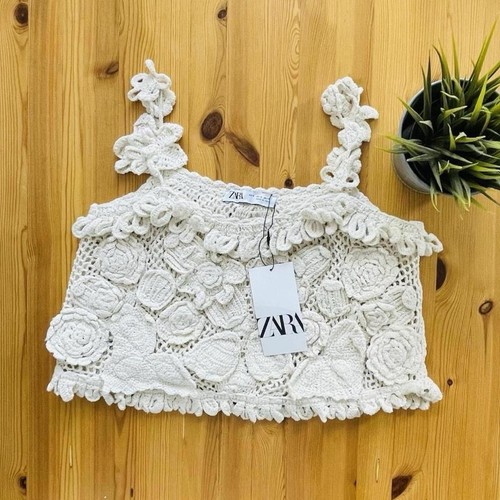 Zara cream crochet top with - zara,