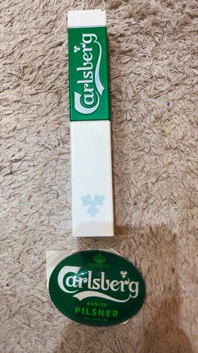 Carlsberg tap handle - and, badge