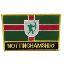 Nottingham shire  Uk County Flag Iron On Patch Embroidered Sew On Applique Badge