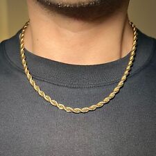 18” 5MM Thick Gold Twisted Rope Link Chain Necklace, Waterproof, Brand New