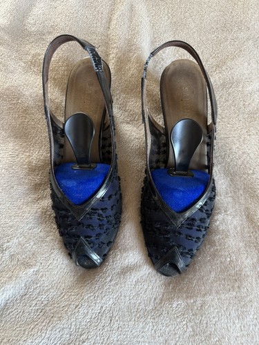 Black patent peep toe - patent,