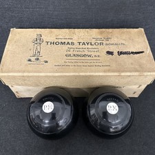 Thomas Taylor 2 X 1/4 Bias Bowls Bowling Balls Vintage Boxed t4016￼￼