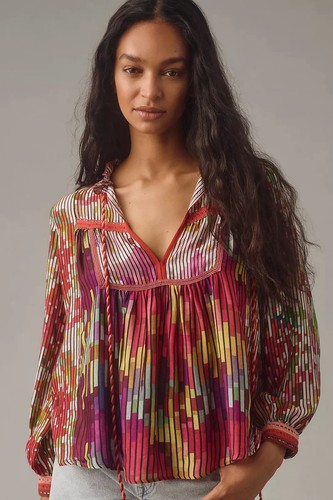 Anthropologie colorful blouse - anthropologie,